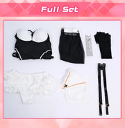 ROLECOS Nun Cosplay Costume Women Uniform Set-Party Halloween Outfit Adult Nun Dress Black Apparel Masquerade Show Costumes