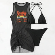 3 Pieces Large Plus Size Bikini 2025 & T-Shirt Sports Swimwear Women String Swimsuit Female Beachwear Bathing Swimming Swim Suit