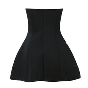 Prom Dress Strapless Off Shoulder Tube Wrapped Chest Sexy Women Mini Dresses High Waist Black White Backless Evening Party Dress