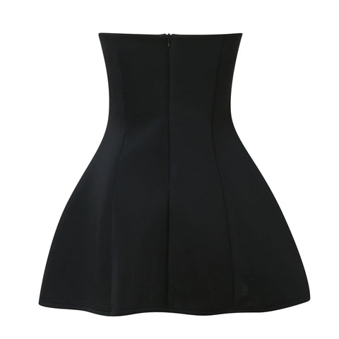 Prom Dress Strapless Off Shoulder Tube Wrapped Chest Sexy Women Mini Dresses High Waist Black White Backless Evening Party Dress