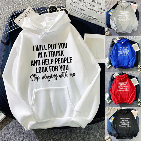 Unisex Loose Hoodies Letter Print Long-Sleeved Plus Size Sweatshirts Women Blouse Pullover Clothing Clearance Woman Clothing