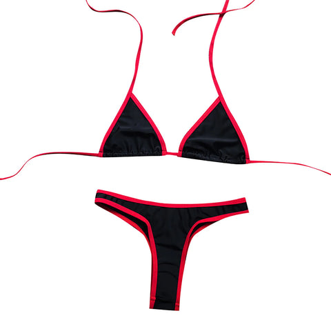 Sexy Micro Bikini Swimsuit 2024 Women Contrasting Colors Swimwear Thong Bikini Sets Brazilian Bathing Suit Beach Wear Biquini