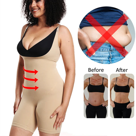 Full Bodysuit Shapewear for Women Tummy Control and Butt Lifter Slimming Sheath Push Up Thigh Slimmer Abdomen Body Shaper Corset