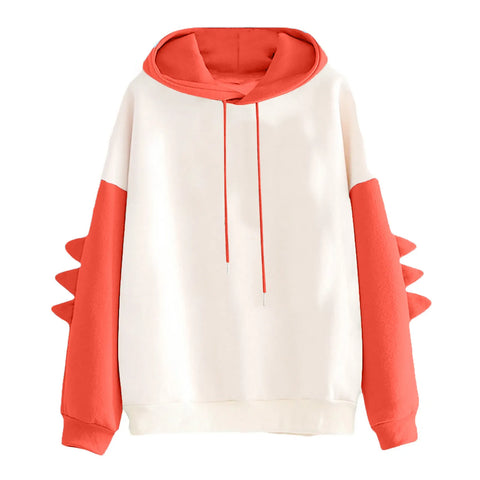 Dinosaur Oversized Cartoon Hoodie Women Fashion Sweatshirt Casual Korean Style Thicken Sweatshirt Winter Harajuku Y2k Hooded