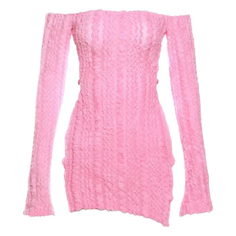 Women Off Shoulder Long Sleeve Open Back Bodycon Midi Mini Dress 2025 Winter Sexy Club Evening Party Dresses Vestidos