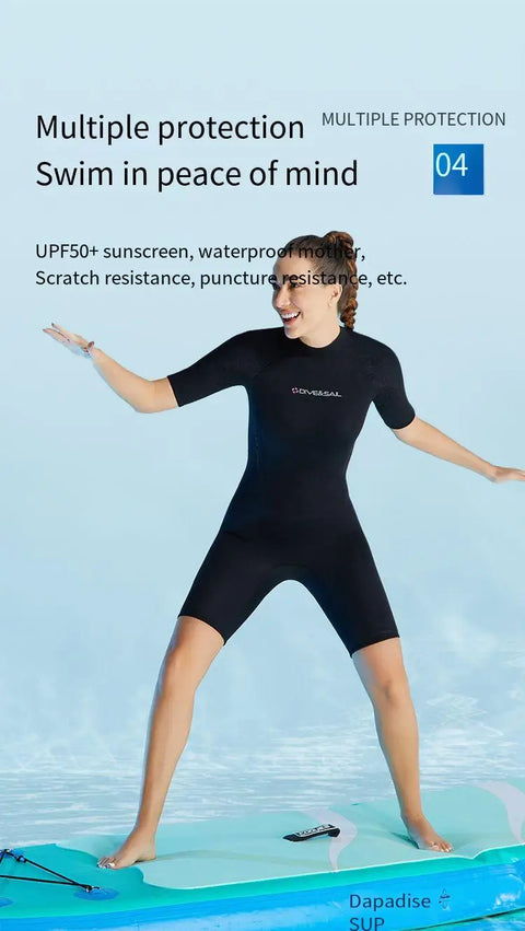 NEW Wetsuit 3mm Neopreno Surf Suit Short Sleeve Swimwear Kitesurf Scuba Diving Suit Spearfishing Swimsuits for Women