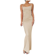 Women's Suspender Long Dress Elegant Party Club Bodycon Dresses Summer Sundress Cocktail Evening Gown Vestidos Largos 원피스