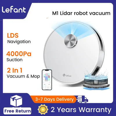LEFANT M1 Robot Vacuum Cleaner with Multi-Floor Mapping, 4000Pa, 4000 mAh Battery, LDS Navigation,APP/Alexa,smart Home appliance