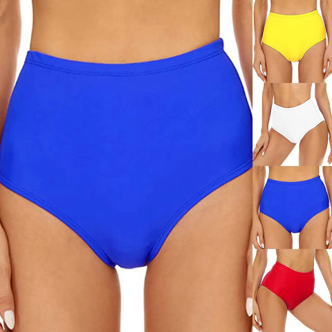 Female Swimwear Swimming Bathing Suit Mid Waist Bikini Bottoms Retro Basic Full Coverage Swimsuit For Woman Summer купальник