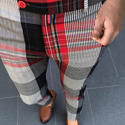 Cargo Pants Men Plus Size Plaid Print Pants Stretch Feet Pants With Pockets Streetwear Male Sports Sweatpants Pantalones Hombre