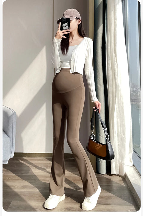 Maternity Leggings for Pregnant Women Yoga Flared High-waisted Trousers Pregnancy Clothes Maternity Yoga Flared Pants