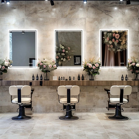 LUVODI 28x36 inch Illuminate Bathroom Mirror with Light Backlit Dimmable Defog Wall-mounted Bath Mirror