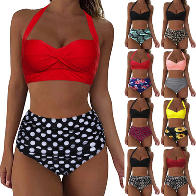 Underwire Top Women High Waisted Bikini Sexy Push Up Two Piece Swimsuits Vintage Swimsuit Two Piece Bathing Suits for Boys 16-18