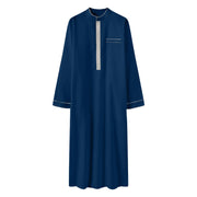 2025 Muslim Men Robe Embroidered Loose Long Skirt Ramadan Prayer Kaftan Pakistan Attire Thobe Gentleman Traditional Dress