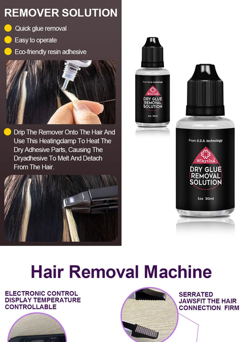 Advanced V Light Hair Extension Tools Kit with UV Glue Hair Extension Machine for Professional and Home Use