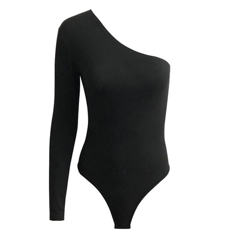 Women's One Shoulder Bodysuit Sleeveless Long Sleeve Tank Top Body Suit Solid Color Romper Jumpsuits For Women Summer 2024