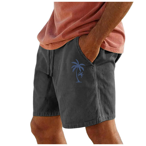 Men Cotton Shorts Resort 3D Printed Shorts Elastic Waist Drawstring Style Holiday Beach Women's Lightweight Hiking Cargo Pants
