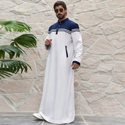 Men's Casual Muslim Arab Middle Eight Sleeve Embroidered Robes Long Sleeve Shirt Men Festival Traditional Muslim garment robe