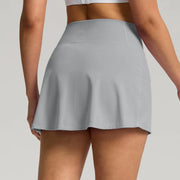 Side Slit Mini Gym Skirt Women'S Double Layered Pleats Tennis Skirts For Women High Waisted Skirt With Shorts Women Clothing 스커트