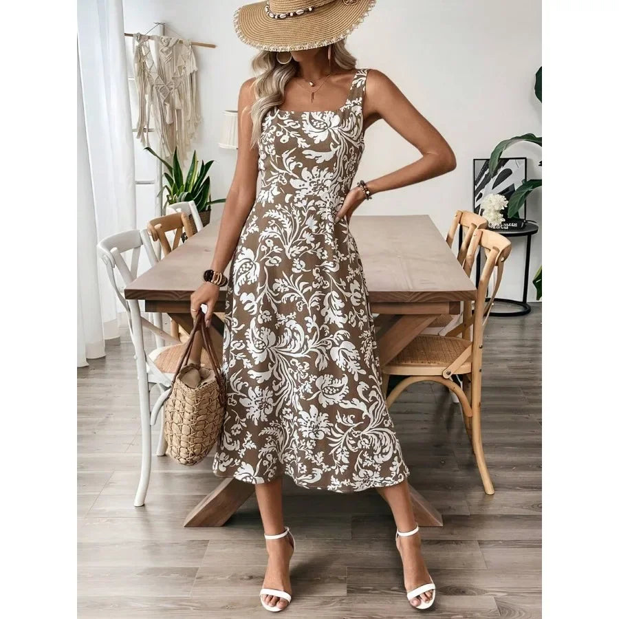 Floral Sleeveless Crew Neck Midi Dress – view 2 of 7