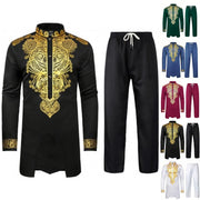 Middle East Traditional Culture Muslim Robe Arab Men's Traditional Clothing 3d Technology Printed Pattern Two Piece Set Clothing
