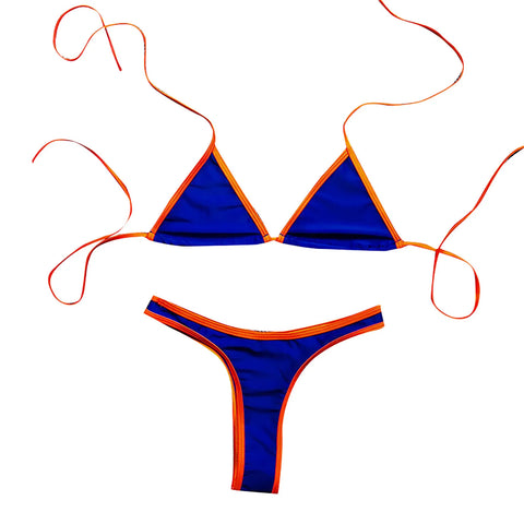 Sexy Micro Bikini Swimsuit 2024 Women Contrasting Colors Swimwear Thong Bikini Sets Brazilian Bathing Suit Beach Wear Biquini