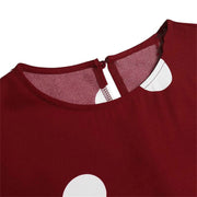 2025 Women Spring Muslim Dress Elegant Casual Loose Abaya Kaftan Sundress Long Sleeved Polka Dots Printed O-neck Maxi Robe