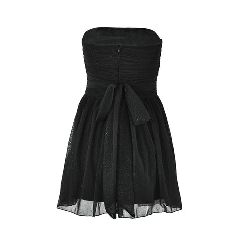 New In Dresses Strapless Short Homecoming Dresses For Teens Sparkly Tulle Prom Cocktail Party Gowns With Bow Robes Courtes