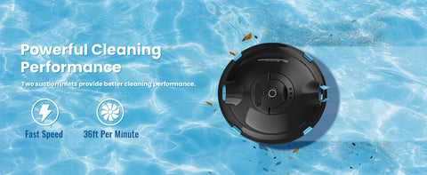 INSE Y10 Cordless Robotic Pool Vacuum Cleaner 90 Mins Runtime Self-Parking Dual Suction Inlets About 65 Ft/1100 Sq.Ft Pool Clean
