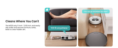 Lefant M320 Robot Vacuum Cleaner with Mop, 6000Pa Powerful Suction, Visible Dustbin, Carpet Detection, Alexa Voice Control