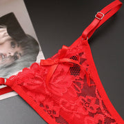 2025 New 7Pcs Sexy Women G-String Lace T-Back Thong Lingerie Solid Color Underwear T Pants Low Waist Panties Tanga Underpants