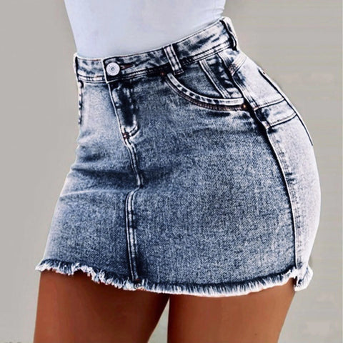 Mini Skirt Women's Wash Mini Female Short Skirts Summer Women's Sexy Denim Skirt Skirts for Women Knee Length Casual
