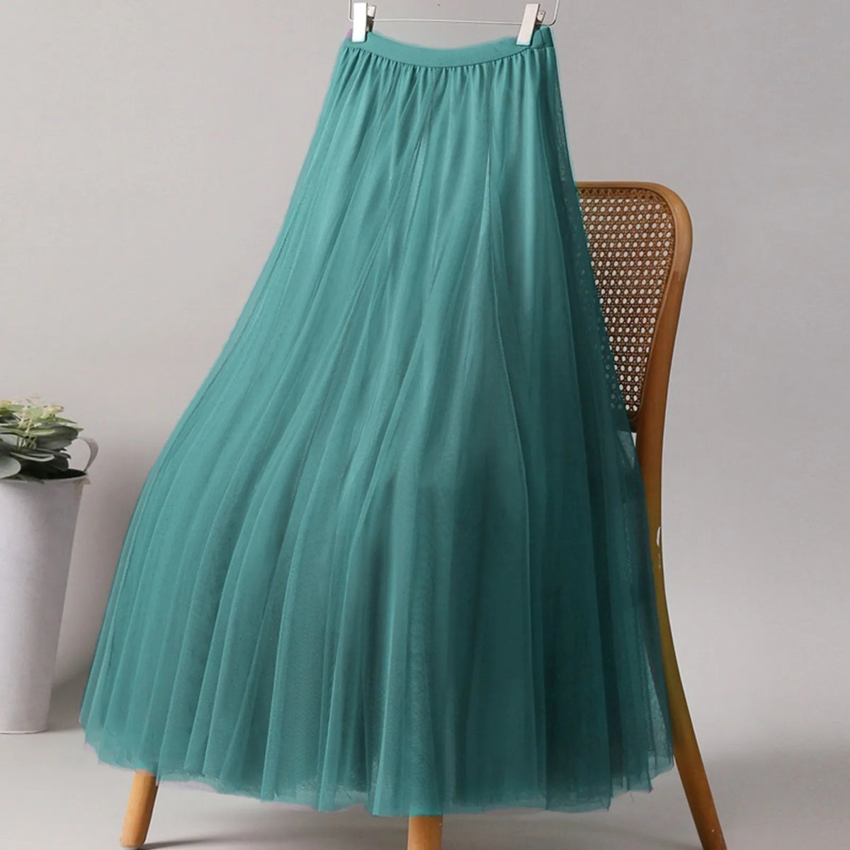 Pleated Tulle A-Line Skirt – view 9 of 11
