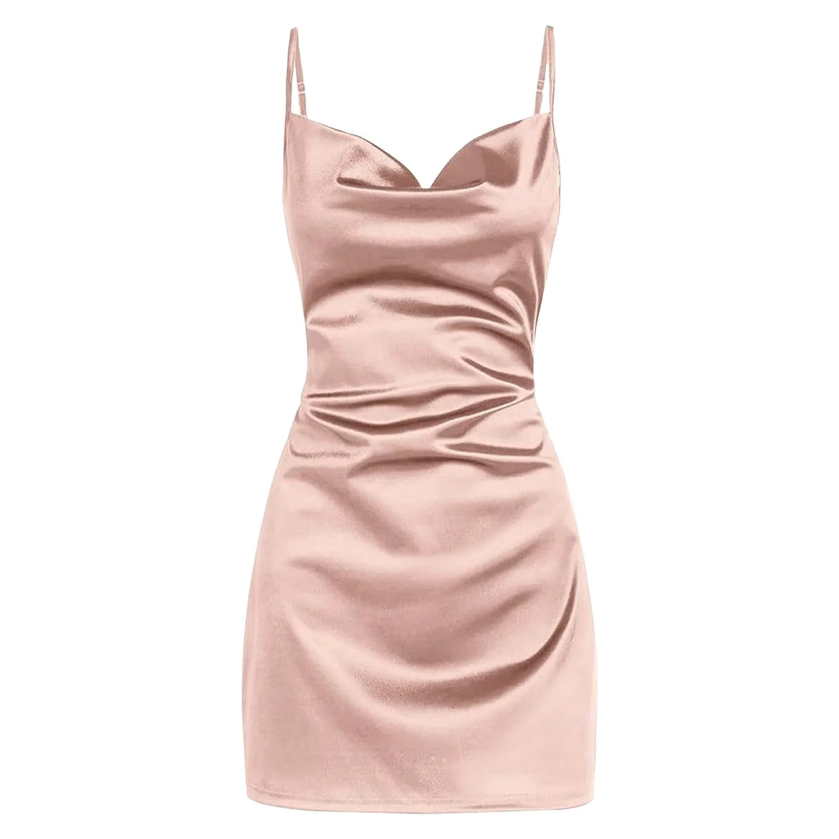 Cowl Neck Satin Slip Mini Dress – view 4 of 8