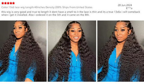 40 46 Inch Deep Wave 13x6 13x4 Lace Front Human Hair Wig 200% Remy Curl 360 Full Lace Frontal Wig Human Hair For Black Women