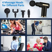 Mini Fascia Massage Gun Electric Massager Body Relaxation Belt 4 Replaceable Heads Fitness Equipment Fascia Gun