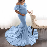 Maternity Dresses For Photo Shoot Pregnant Dress Lace Props Short Sleeve Solid Aline Dress Ropa De Maternidad Embarazo Juvenil
