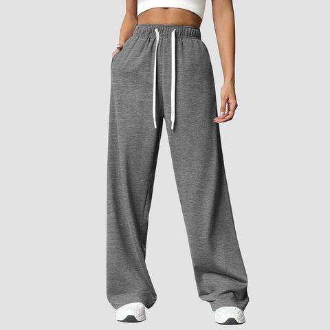 Women’S Fleece Lined Wide Leg Sweatpants High Waisted Drawstring Baggy Baggy Cargo Pants Fall Casual Joggers Tracksuit Pants