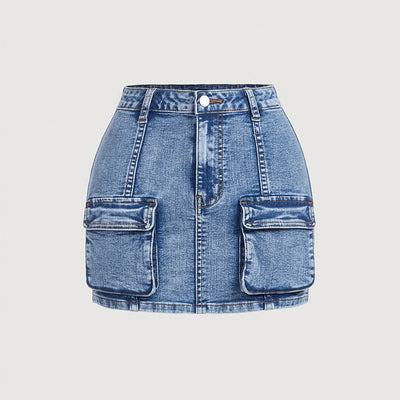 Kids Girls Vintage Denim Skirts Teenage Girls Flip Front Pocket Trendy Denim Skirt Children's Summer Fashion Clothes Mini Skirts