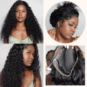 250 Density Invisible Strap 360 HD Full Lace Glueless Wig Deep Wave Frontal Wig Human Hair 30 Inch Water Wave Lace Front Wig