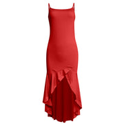 New Sexy Spaghetti Strap Women Dress Summer Female Evening Party Elegant Black Dresses 2023 Lady Irregular Ruffles Vestidos L2