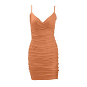 Women Suspenders Party Dress Lady Outfit Sexy Slim Fit Dress V-neck Y2k Clubwear Bodycon Hip-wrapped Mini Dress