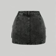 Kids Girls Vintage Denim Skirts Teenage Girls Flip Front Pocket Trendy Denim Skirt Children's Summer Fashion Clothes Mini Skirts