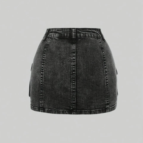 Kids Girls Vintage Denim Skirts Teenage Girls Flip Front Pocket Trendy Denim Skirt Children's Summer Fashion Clothes Mini Skirts