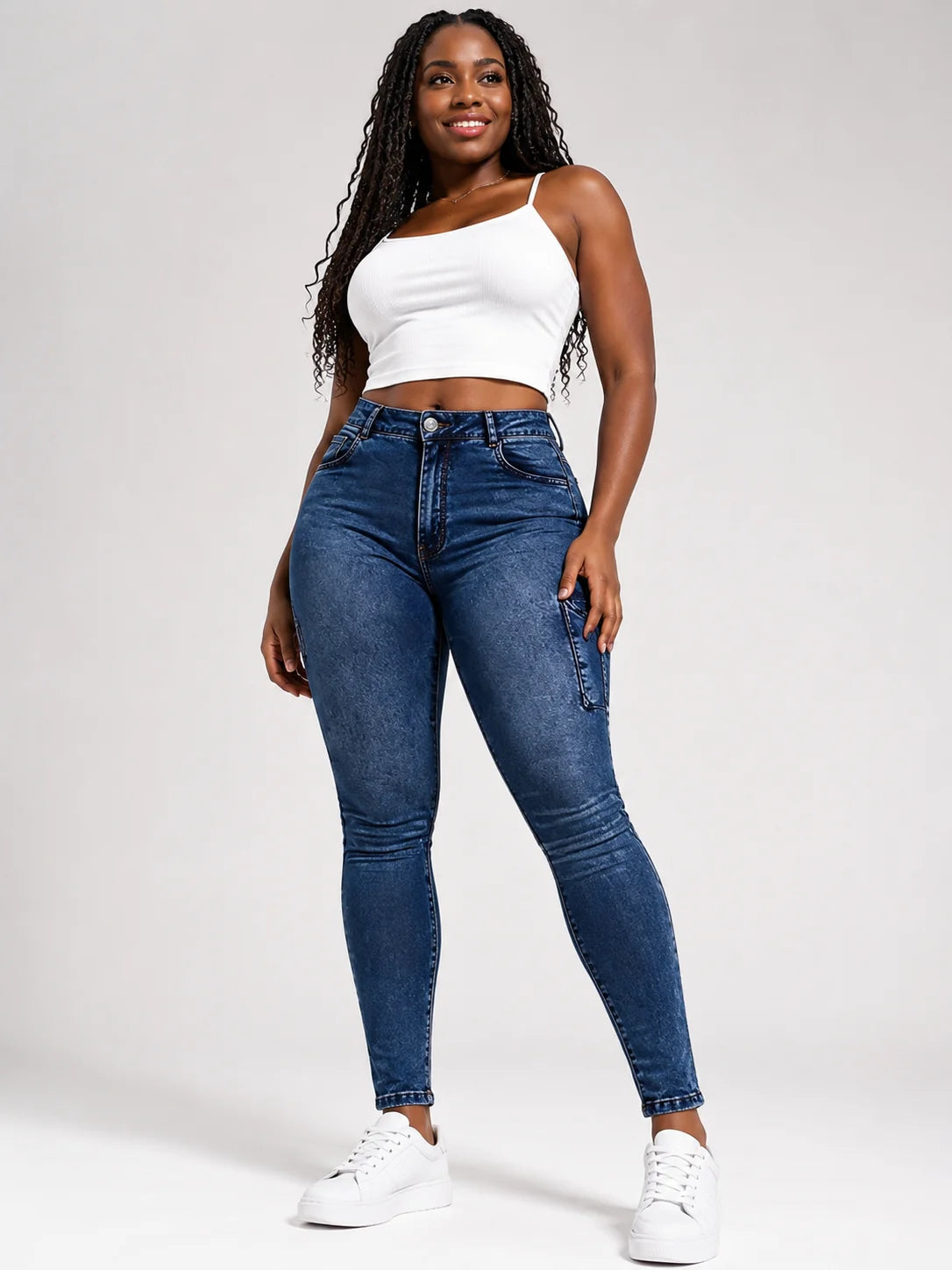 Zip-Detail Stretch Skinny Jeans – view 5 of 7