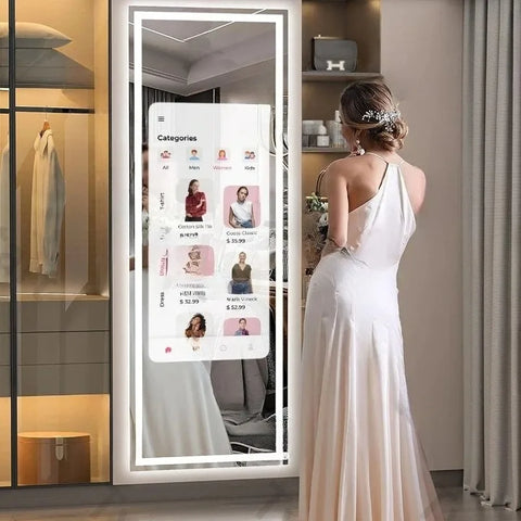 Customized Smart Magic Mirror Full Function Glass Smart Android Tv Mirror Smart Led Bathroom Mirror with Touch Screen Hotel