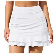 Swim Skirt For Women Bathing Suit Bottoms High Waisted Ruched Skirt Swimsuits With Built In Brief Skirt Female Clothing 2024