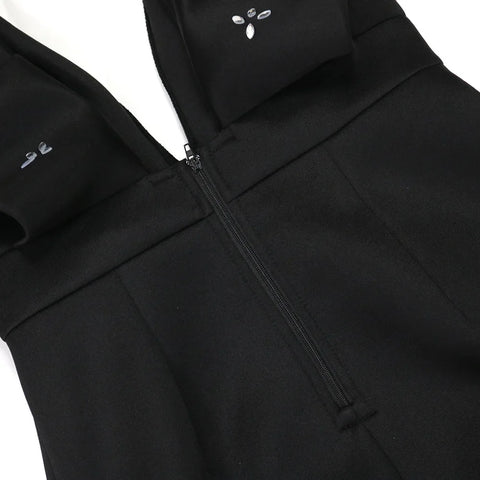 Women V-neck Petal Sleeveless Mini Dress Diamonds Ruched Bodycon Dresses Sexy Night Party Vestidos Fashion Evening