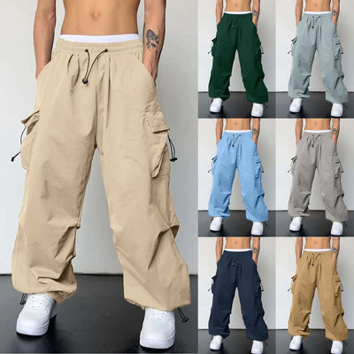 Harajuku Oversized Cargo Parachute Pants For Men Y2k Hip Hop Wide Leg Pants Joggers Streetwear Vintage Baggy Casual Sweatpants