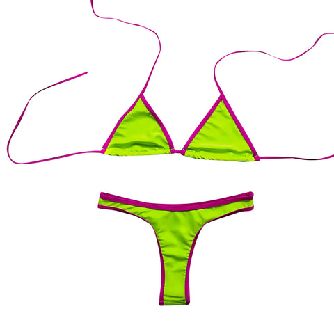 Sexy Micro Bikini Swimsuit 2024 Women Contrasting Colors Swimwear Thong Bikini Sets Brazilian Bathing Suit Beach Wear Biquini